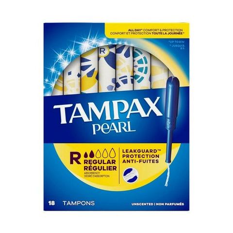 Tampax, Pearl Plastic Tampons Unscented, 18 Each
