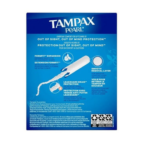 Tampax, Pearl Plastic Tampons Unscented, 18 Each