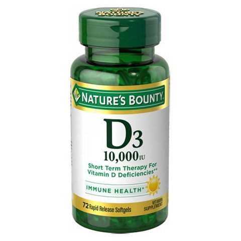 Nature's Bounty, Nature's Bounty D3 Rapid Release Softgels, 10,000 IU, 72 Softgels