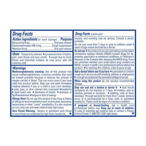Chloraseptic, Total Sore Throat Plus Cough Lozenges Sugar Free, Wild Cherry 15 Each
