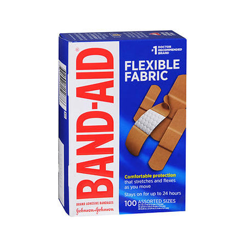 Band-Aid, Flexible Fabric Adhesive Bandages Assorted, 100 each