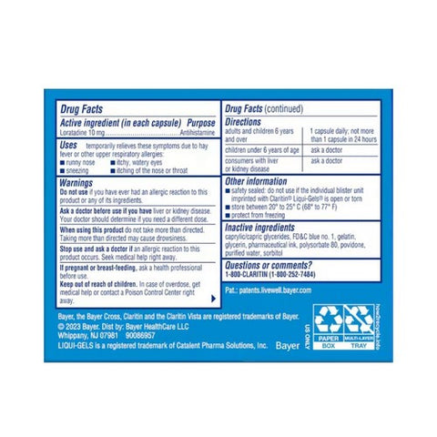 Claritin, 24 Hour Allergy Liqui-Gels, 30 Caps