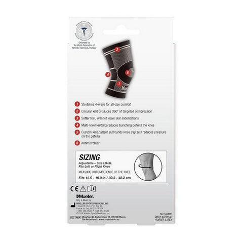 Mueller Sport Care, 4-Way Knee Support, Large 1 each