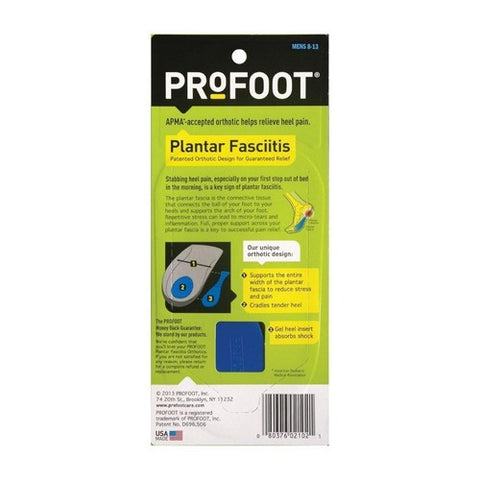 Profoot, Plantar Fasciitis Heel Insert Men's Fits All Mens, 1 Pair
