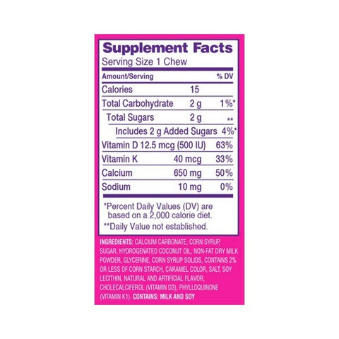 Viactiv, Calcium Plus Vitamin D Soft Chews, Caramel 60 Each