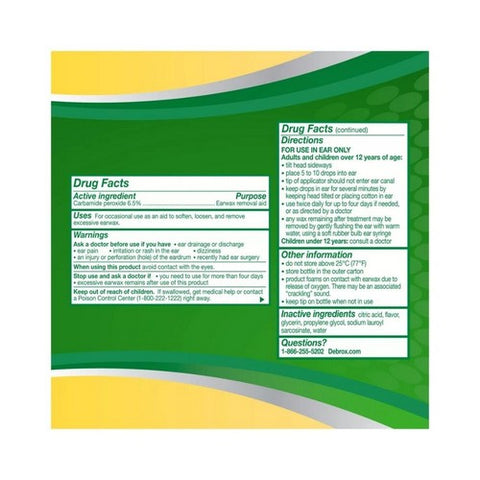 Med Tech Products, Debrox Earwax Removal Aid Drops, 0.5 Oz