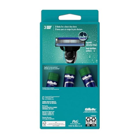 Gillette, Mens Razor Handle With Blade Refill Pack, 1 Each