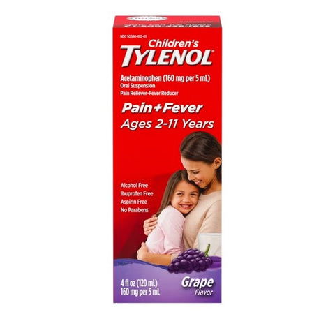 Tylenol, Children's Oral Suspension, Grape Splash Flavor 4 oz