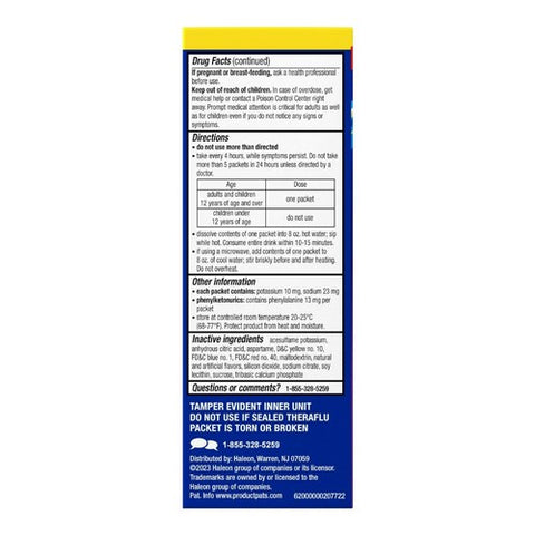 Novartis Consm Hlth Inc, Theraflu Severe Cold Cough Nighttime Packets, Honey Lemon Flavor 6 Each