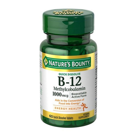 Nature's Bounty, B-12 Methylcobalamin, 1000 mcg, Natural Cherry Flavor 60 Tabs