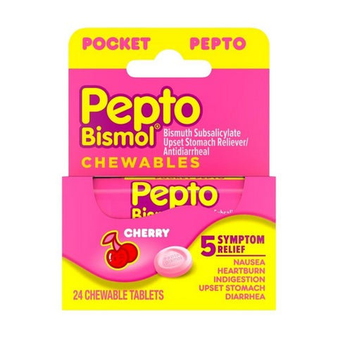 Pepto-Bismol, To Go Chewable Cherry, 12 Tablets