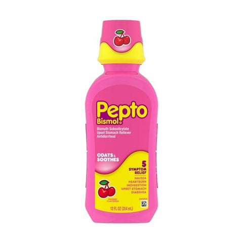 Pepto-Bismol, Five Symptom Relief Liquid Cherry, 12 oz
