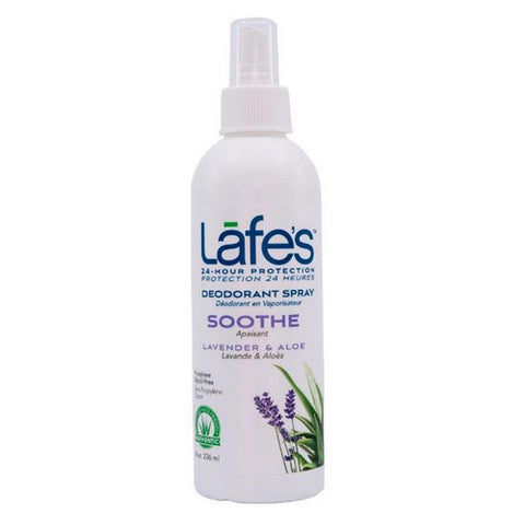 Lafes Natural Body Care, Spray Deodorant with Soothe, 4 oz