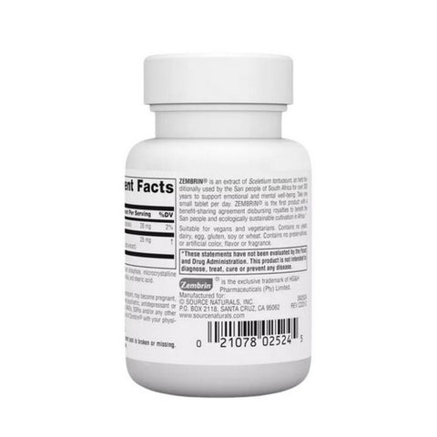 Source Naturals, Zembrin, 25mg, 60 Tabs