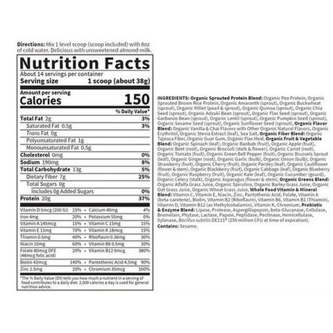 Garden of Life, Raw Meal Beyond Organic Snack and Meal Replacement, Vanilla Spiced Chai 557 Grams