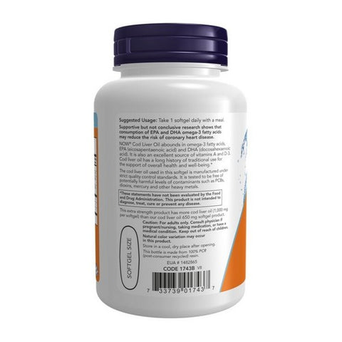 Now Foods, Cod Liver Oil, 1000 mg, 90 SoftGels