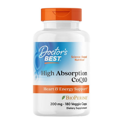 Doctors Best, High Absorption CoQ10, 200 mg, 180 Veggie Caps