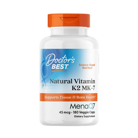 Doctors Best, Natural Vitamin K2 MK-7 with MenaQ7, 45 Mcg, 180 Veggie Caps