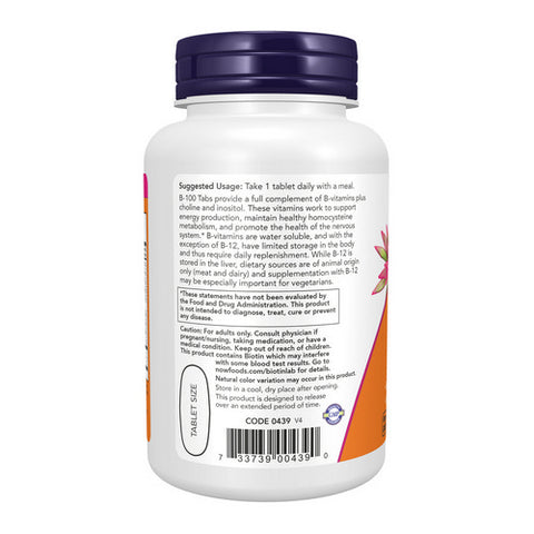 Now Foods, Sustained Release B-100, 100 Tabs