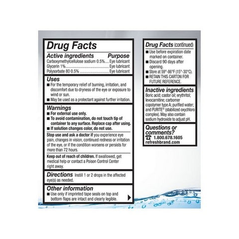 Refresh, Optive Advanced Lubricant Eye Drops, 0.33 Oz
