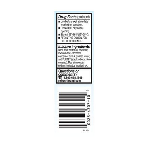 Refresh, Optive Advanced Lubricant Eye Drops, 0.33 Oz