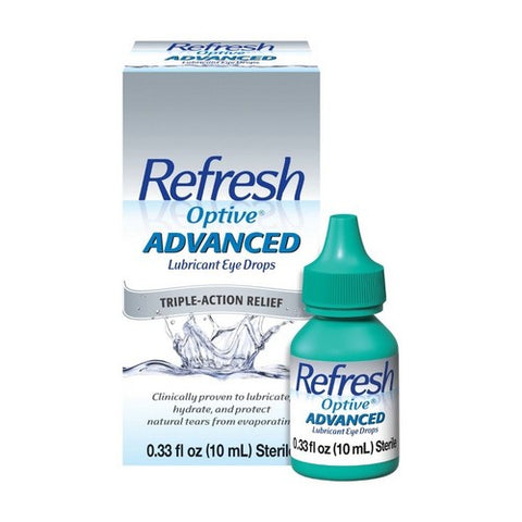 Refresh, Optive Advanced Lubricant Eye Drops, 0.33 Oz