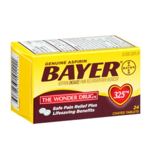 Bayer, Genuine Aspirin, 325Mg, 24 tabs
