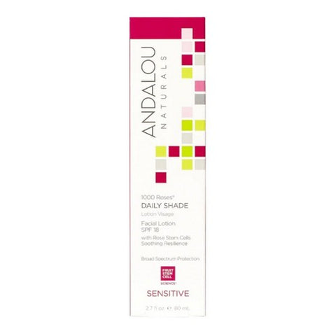 Andalou Naturals, 1000 Roses Daily Shade Facial Lotion, With SPF 18 , 2.7 Oz