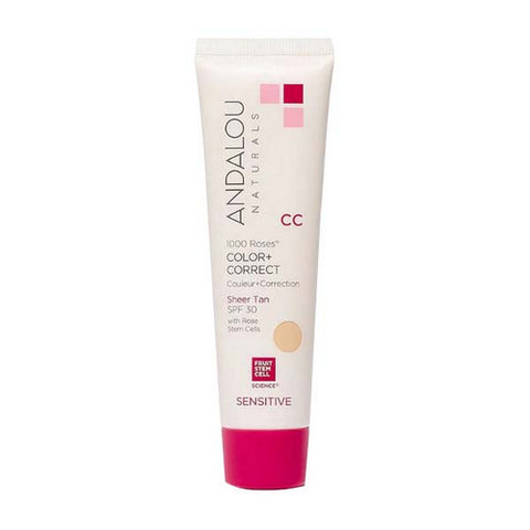 Andalou Naturals, 1000 Roses Cc Color + Correct Sheer Tan Spf 30, 2 Oz