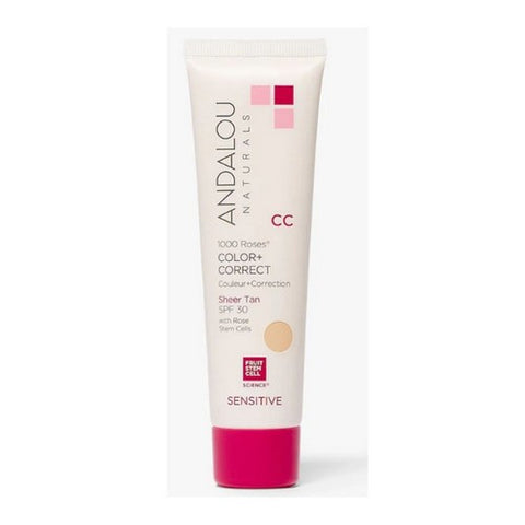 Andalou Naturals, 1000 Roses Cc Color + Correct Sheer Tan Spf 30, 2 Oz