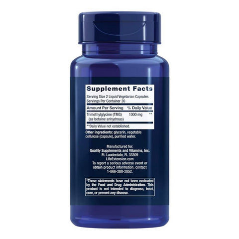 Life Extension, TMG, 500 mg, 60 Liquid Vcaps