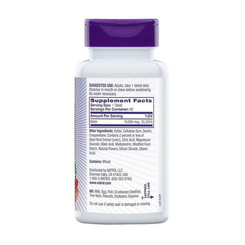 Natrol, Biotin, 10000 mcg, 60 Tabs
