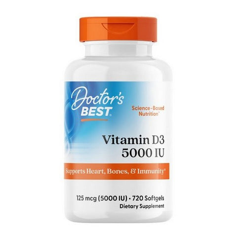 Doctors Best, Vitamin D3 5,000 IU, 125 Mcg, 720 Softgels