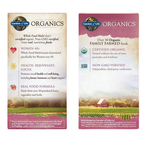 Garden of Life, Organics Womens 40 Plus Multi, 120 Tabs