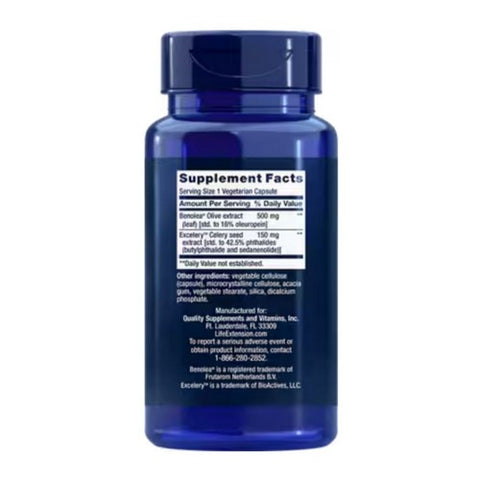 Life Extension, Advanced Olive Leaf Vascular Support, With Celery Seed Extract 60 Vcaps