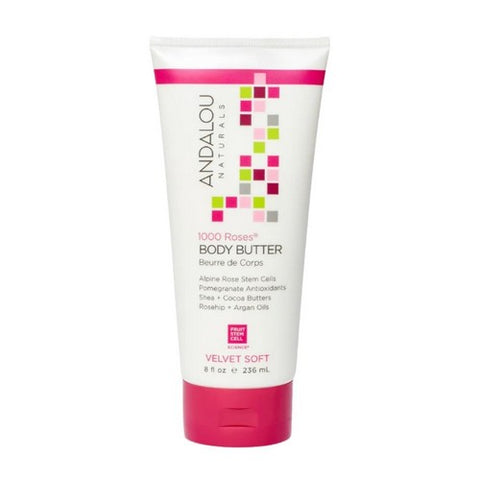 Andalou Naturals, 1000 Roses Velvet Soft Body Butter, 8 Oz