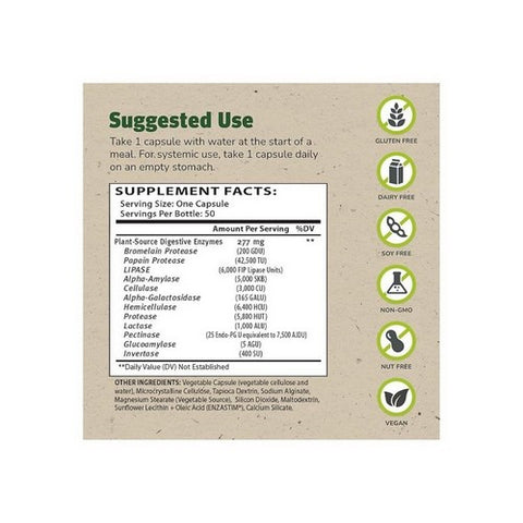 Master Supplements, Enzalase Digestive Enzyme Supplement, 50 Caps