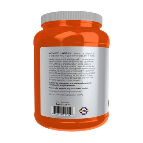 Now Foods, Instantized Micellar Casein Unflavored, 1.8 lbs