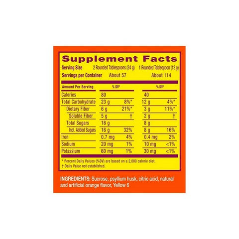 Procter & Gamble, Metamucil MultiHealth Fiber Powder Orange, Smooth Orange 48.2 oz