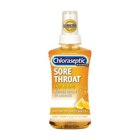 Med Tech Products, Chloraseptic Warming Sore Throat Spray, Honey Lemon 6 oz