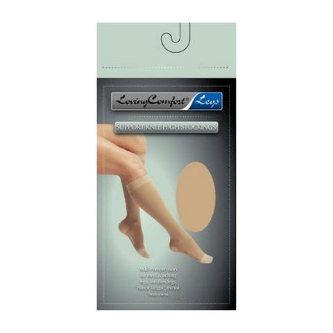 Scott Specialties, Loving Comfort Knee High Support Stockings Firm Beige Open Toe, Medium 1 Pair