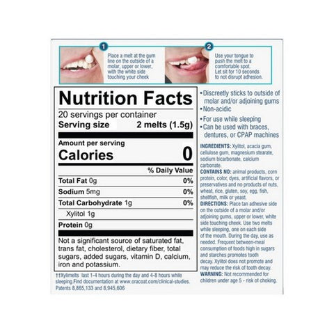 OraCoat, Orahealth XyliMelts Mint-Free, 40 Each