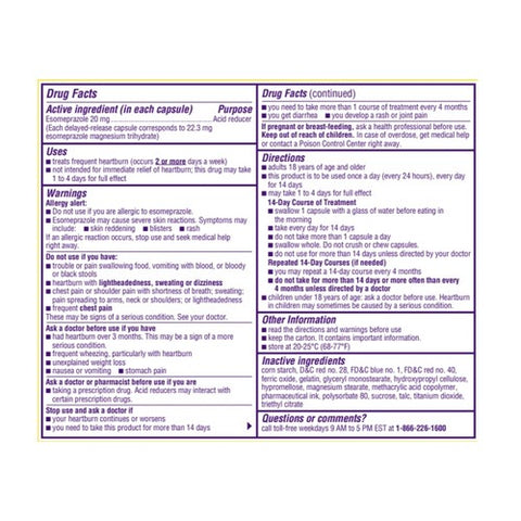 Nexium 24HR, Acid Reducer Heartburn Relief Capsules, 28 Caps