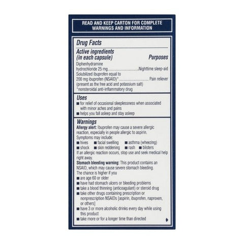 Advil, Pm Ibuprofen Pain Reliever, 40 Liquid Gels