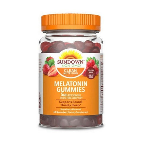 Sundown Naturals, Sundown Naturals Melatonin Gummies, 5 mg, Strawberry Flavor 60 Each