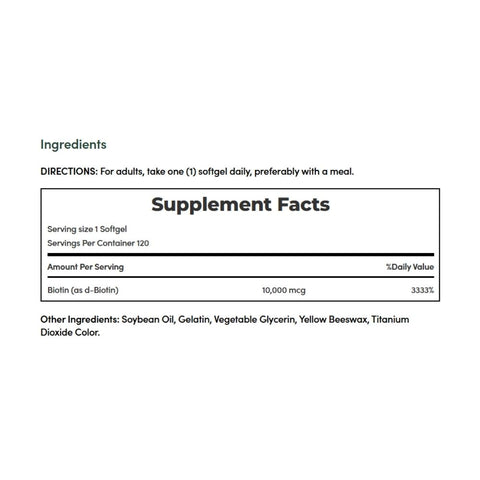 Nature's Bounty, Biotin, 10000 mcg, 120 Softgels