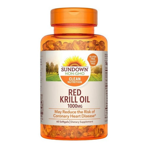 Sundown Naturals, Sundown Naturals Triple Strength Red Krill Oil, 1000 mg, 60 Softgels