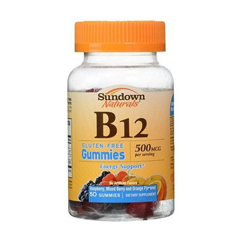 Sundown Naturals, Vitamin B12 Gummies, 500 mcg, Assorted Fruit Flavors 50 Each
