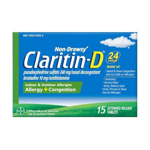 Claritin, 24 Hour Allergy And Congestion, 15 Tabs