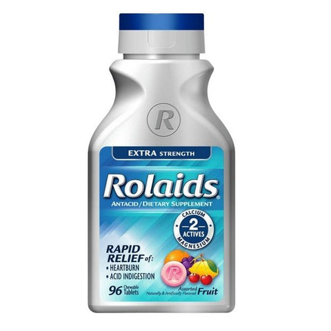 Rolaids, Extra Strength Rapid Relief, Assorted Fruit 96 Chewable Tabs